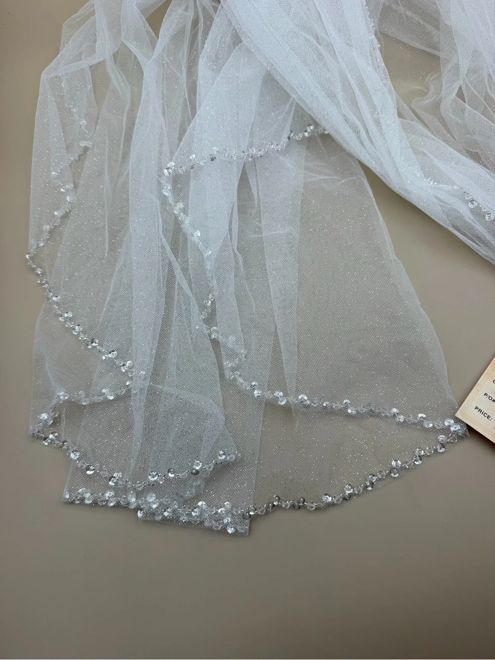 Giselle Bridals Ivory Sparkle Crystal Beaded Wedding Veil NWT